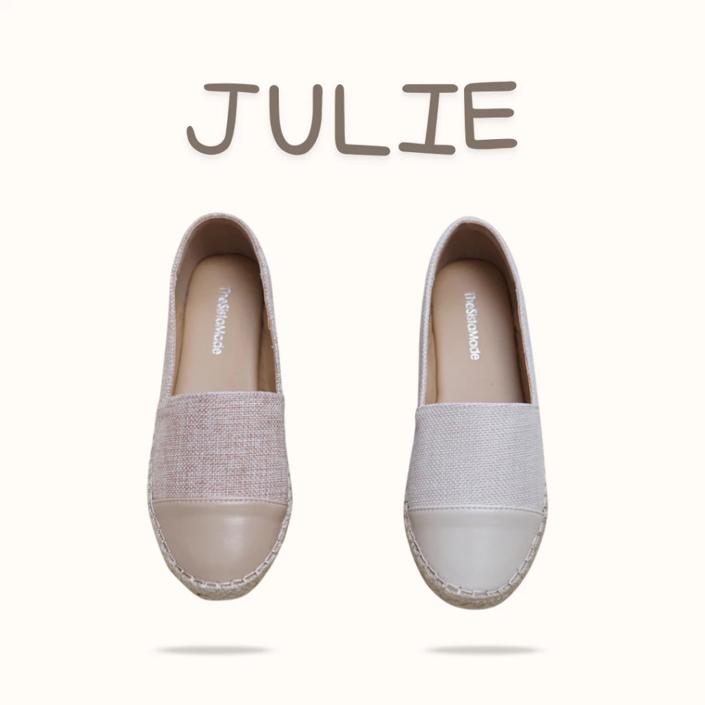 Julie จูลี่ [ลดพิเศษ 8.8] ทวิตพื้นเรียบ ซับในกำมะหยี่ นิ่มๆ พื้นปอ1ชั้น หัวตัดหนัง