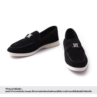 O&B รองเท้าหนังกลับ รุ่น ROMEO LOAFERS IN CHARCOAL BLACK-11218SU16674F_U5BKXX