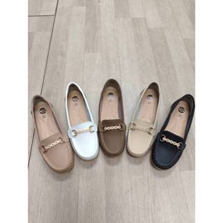 SZ92-695รองเท้าหนังแท้มีหลายสีหนังนิ่มพื้นยางไซส์36-41เท้าอว…