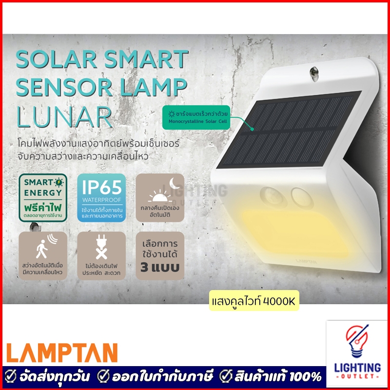 Lamptan โคมไฟผนังโซล่าเซลล์