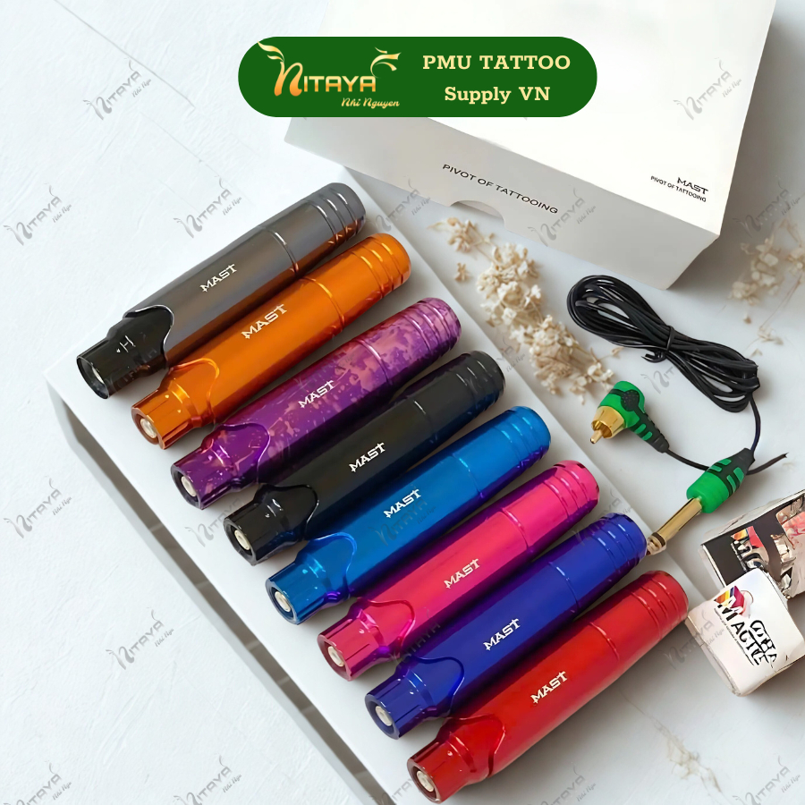 Pen Mast P10 (WQ367) เครื่องสักแมสรุ่นยาว Stroke 3.5mm - Mast P10 Tattoo Pen เครื่องสัก PMU มืออาชีพ
