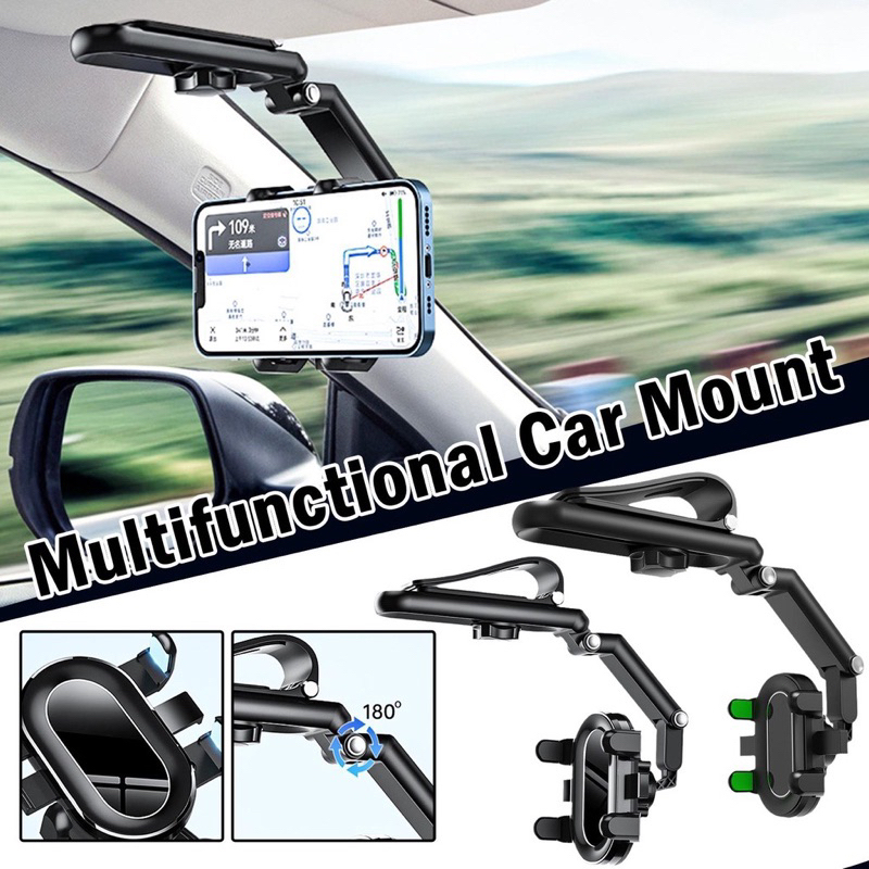 ที่วางโทรศัพท์ที่บังแดดที่วางโทรศัพท์ในรถยนต์ที่วางโทรศัพท์มัลติฟังก์ชั่น หมุนได้1080องศา