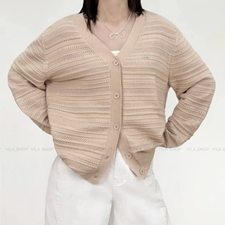 VILA | HARUKA CARDIGAN VL104 เสื้อคลุมไหมพรมทอลายฉลุ