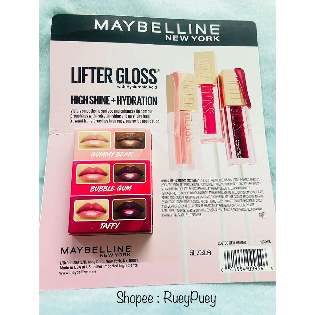 💋ลิปสติก LipStick ยี่ห้อ MAYBELLINE NEW YORK - Lifter Gloss with Hyaluronic Acid