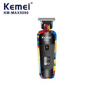 Kemei KM-Max2092 Km-5090 ปัตตาเลี่ยนตัดผมไฟฟ้า ชาร์จ USB สําหรับผู้ชาย ตัดผม กันขอบ