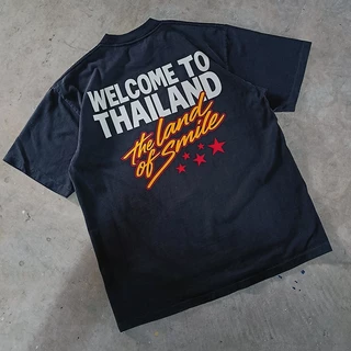 เสื้อยืดโอเวอร์ไซส์ลาย"ตุ๊กตุ๊กไทยแลนด์"ผ้าโคตรเทพใส่สบายไม่ร้อนไม่ยับไม่ย้วยทรงสวย