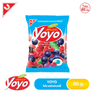 ขนมเยลลี่เคี้ยวหนึบ โยโยกลิ่นผลไม้ 80g.