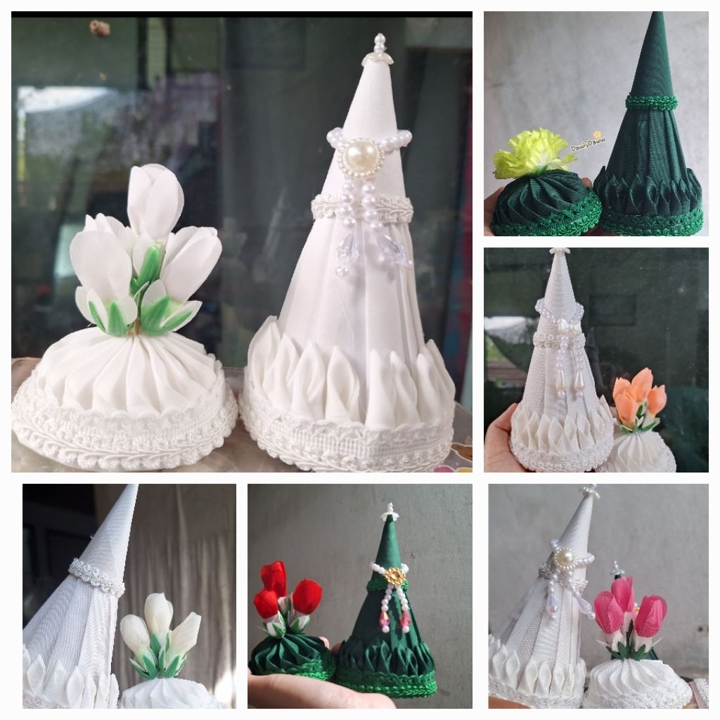 กระทงจับจีบผ้า+กรวยฝาครอบพับ **สั่งทำสีเพิ่มเติมได้ค่ะ**