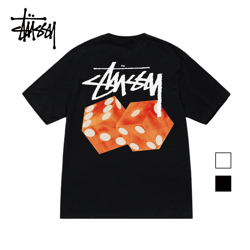 มีในสต๊อก/แท้💯[stussy]Diced Out Tee  พิมพ์ลูกเต๋าแขนสั้น