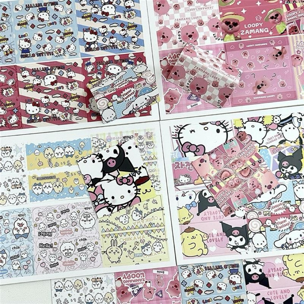 ❤️พร้อมส่ง!มินิหัวการ์ดกระดาษ แพค10ชิ้น ลายรวมการ์ตูน คิตตี้ ซานริโอ้ ชิคาว่า ขนาด5.4*5.4cm - รูปที่ 3