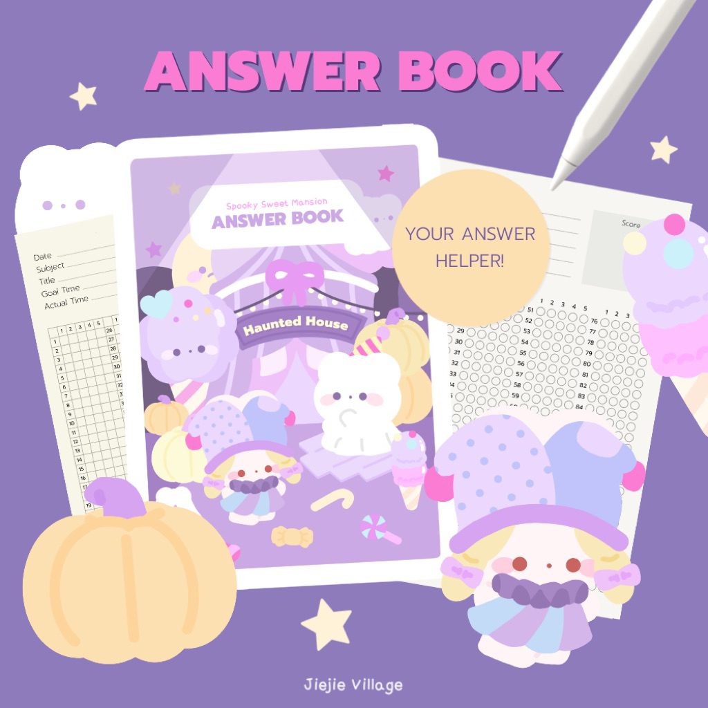 สมุดคำตอบ Answer Book, Answer Sheet, Spooky Sweet Mansion, Halloween, Jiejie Village