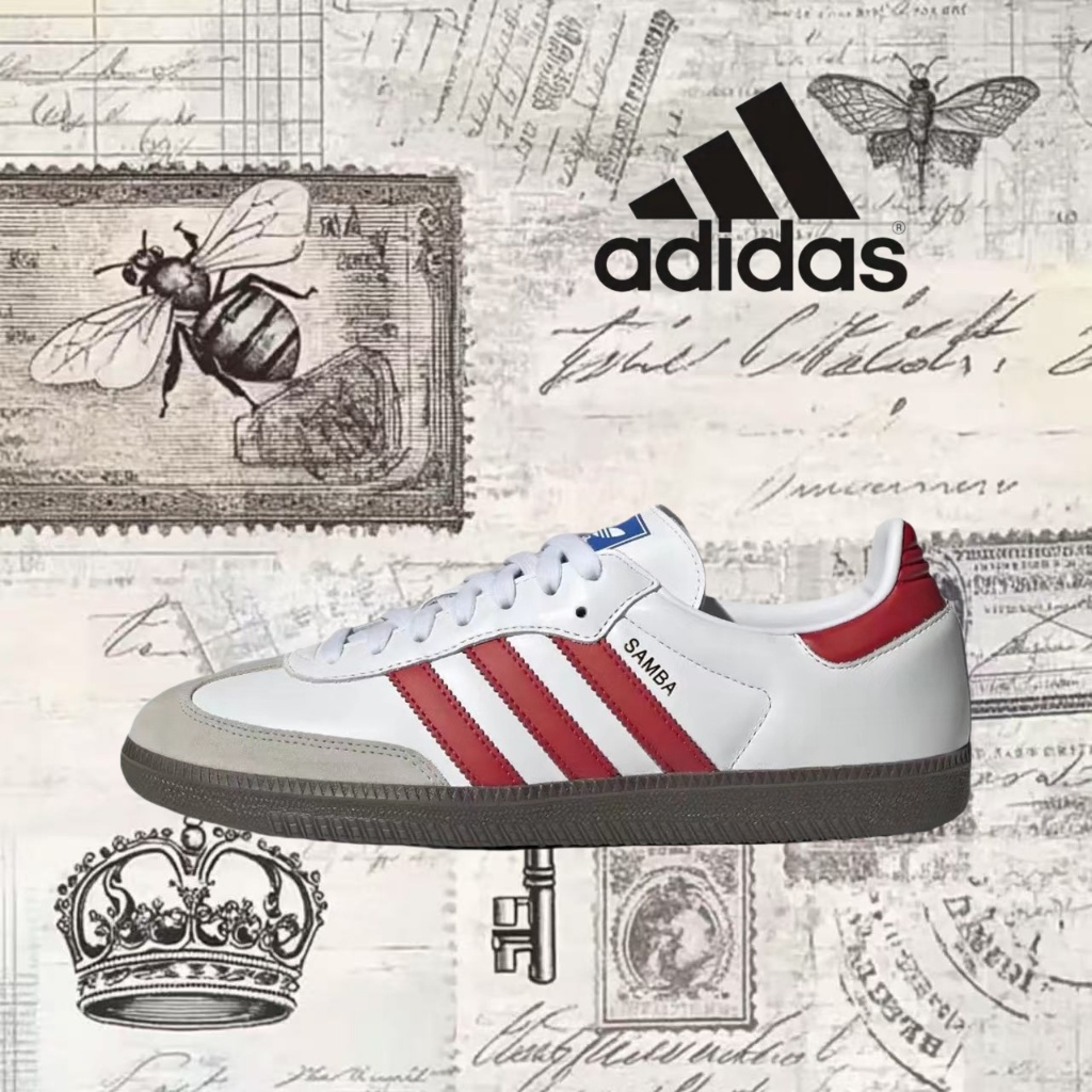 🎉（ของแท้ 100 %）adidas originals Samba OG IG1025 สีแดง