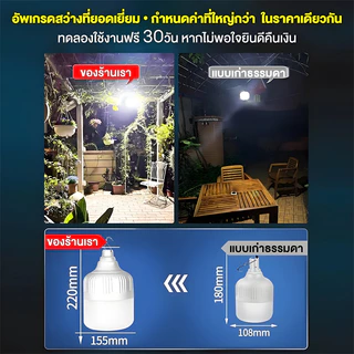 GLEAMS【ซื้อ1แถม1】ไฟโซล่าเซลล์ 850000W สปอร์ตไลท์โซล่าเซลล์ ไฟฉุกเฉิน ไฟตั้งแคมป์ LED Solar light สว่างจ้า กันฝนกันฟ้าผ่า