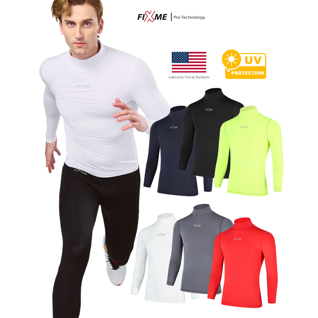 Lock skin ชาย/เสื้อกันยูวี 99% (คอตั้ง) เสื้อรัดกล้ามเนื้อ แขนยาว  มาตรฐาน USA