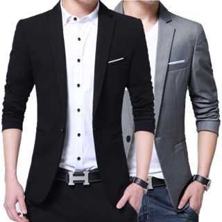 Munshe🌟เบลเซอร์ผู้ชาย สไตล์ลำลองสำหรับธุรกิจ กระชับพอดี Men'…