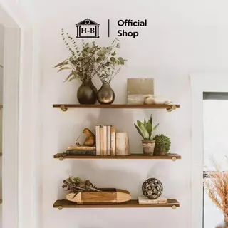 Home Best ไม้ยางพาราแท้ ชั้นวางของลอยผนัง ความหนา 20 mm. กว้าง 15-20 cm. x ยาว 30-100 cm