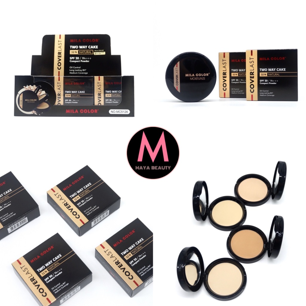 {12ตลับ} MILA COLOR CoverLast Double Power แป้งพัฟกันแดด ควบคุมความมัน ให้ผิวหน้าเนียนใส SPF20 PA+++