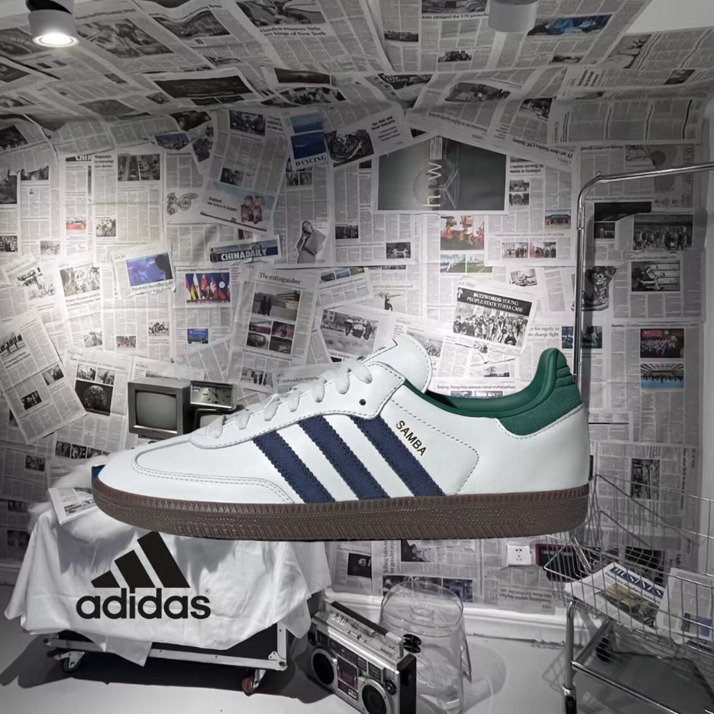 （ของแท้ 100 %）💛 adidas originals Samba OG IH4882 สีขาว/น้ำตาล/เขียว/ฟ้า