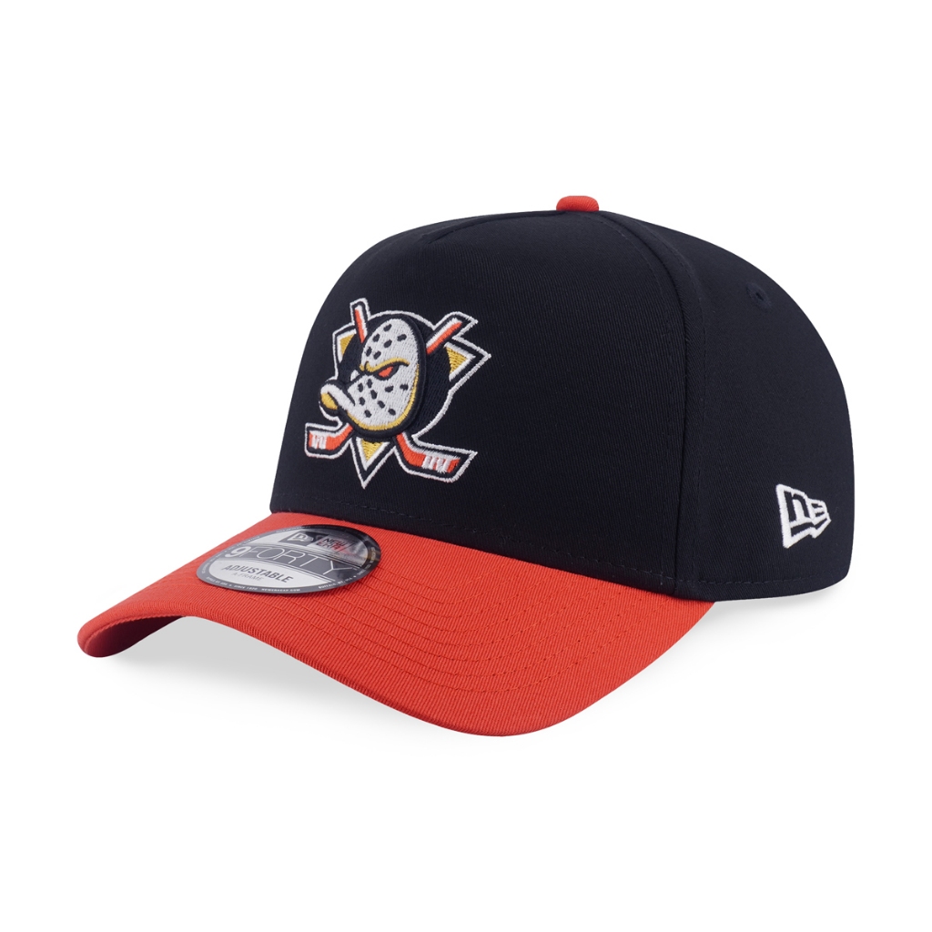 New Era หมวกรุ่น Anaheim Ducks Nhl Team Logo 2-Tone Orange Visor Black 9Forty Af Cap