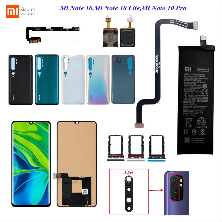 อะไหล่มือถือ Xiaomi Mi Note 10,Mi Note 10 Pro,Mi Note 10 Lite/สายแพร/ลำโพงหูฟัง/ถาดใส่ซิม/กระจกเลนส์