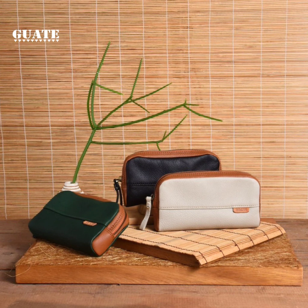 GUATE - Pang/L กระเป๋าอเนกประสงค์ หนังวัวแท้ นุ่มๆ ดีไซน์เก๋ กระเป๋าเครื่องสำอาง เก็บอุปกรณ์ไอที หรืออื่นๆตามต้องกา thumbnail 3