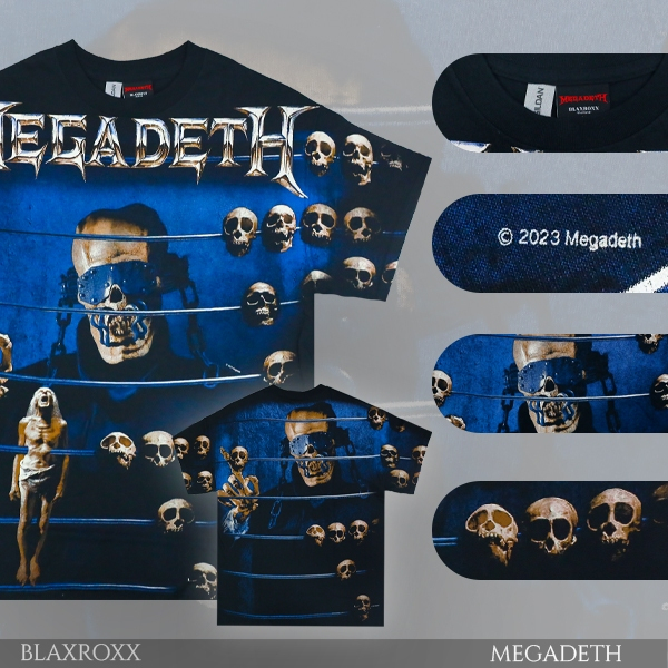BLAXROXX | MEGADETH® | [MGD026-GILDAN] | เสื้อวง OVP สีจม | เสื้อยืดคอกลม แขนสั้น | GILDAN Ultra Cot