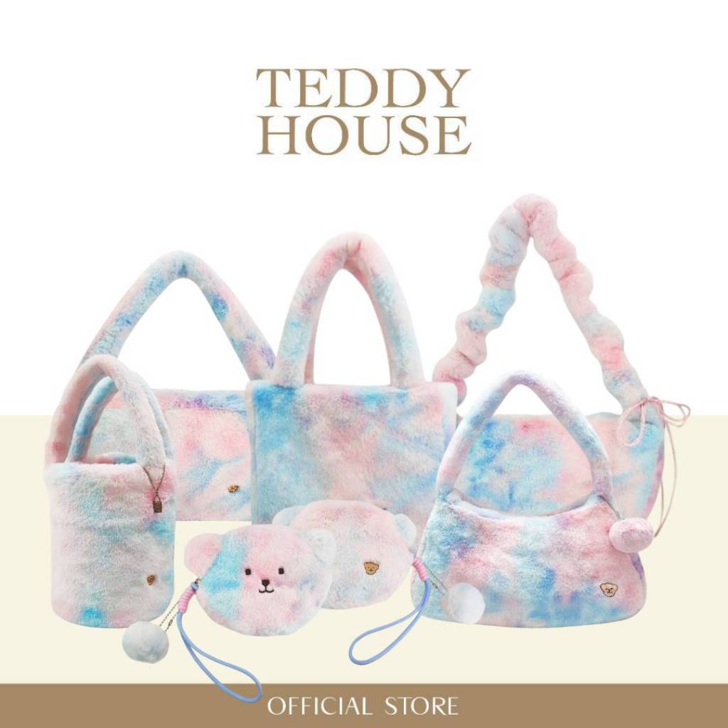 Teddy House : Teddy Fluffy  Bag  มัดรวม  ความเป็นกระเป๋า สี เรนโบว์สุดคิวส์  ทุกแบบ ของ Teddy House