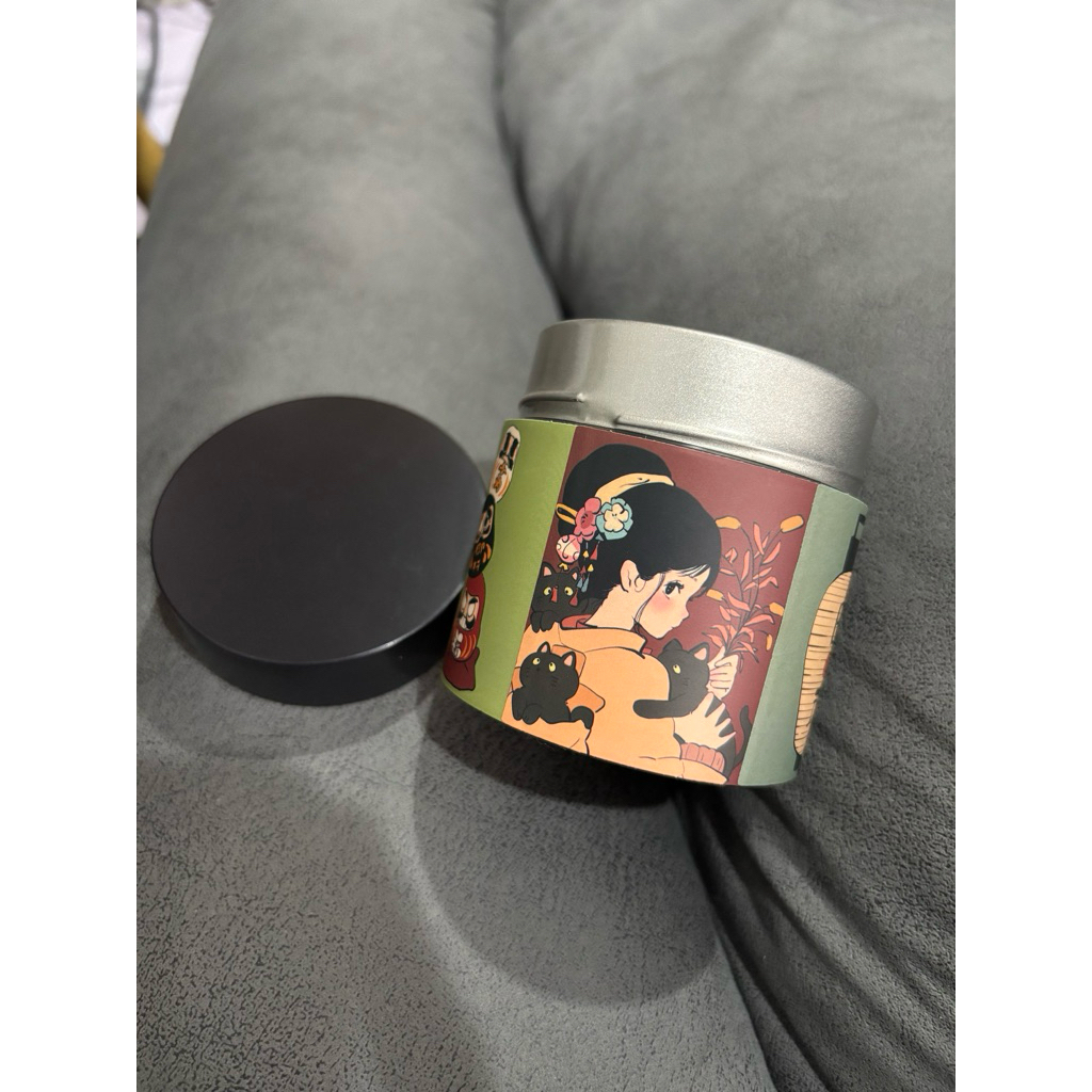 กระป๋องใส่ผงมัทฉะ กระปุกมัทฉะ กระปุกชาเขียว สินค้าไทย Green Teaพรีเมี่ยม ฟรีสติ๊กเกอร์ JAPAN🇯🇵 - รูปที่ 5