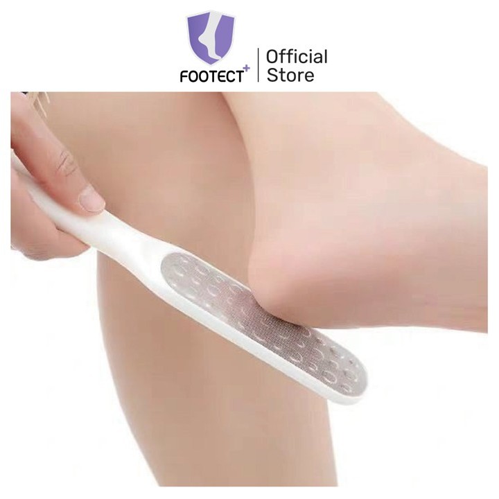 FOOTECT ผู้ติดตามใหม่ลด10% ตะไบขัดส้นเท้า สเตนเลส 2ด้าน ที่ขัดส้นเท้า ตะไบขัดเท้า ดูแลเท้า ขัดส้นเท้าแตก YF18