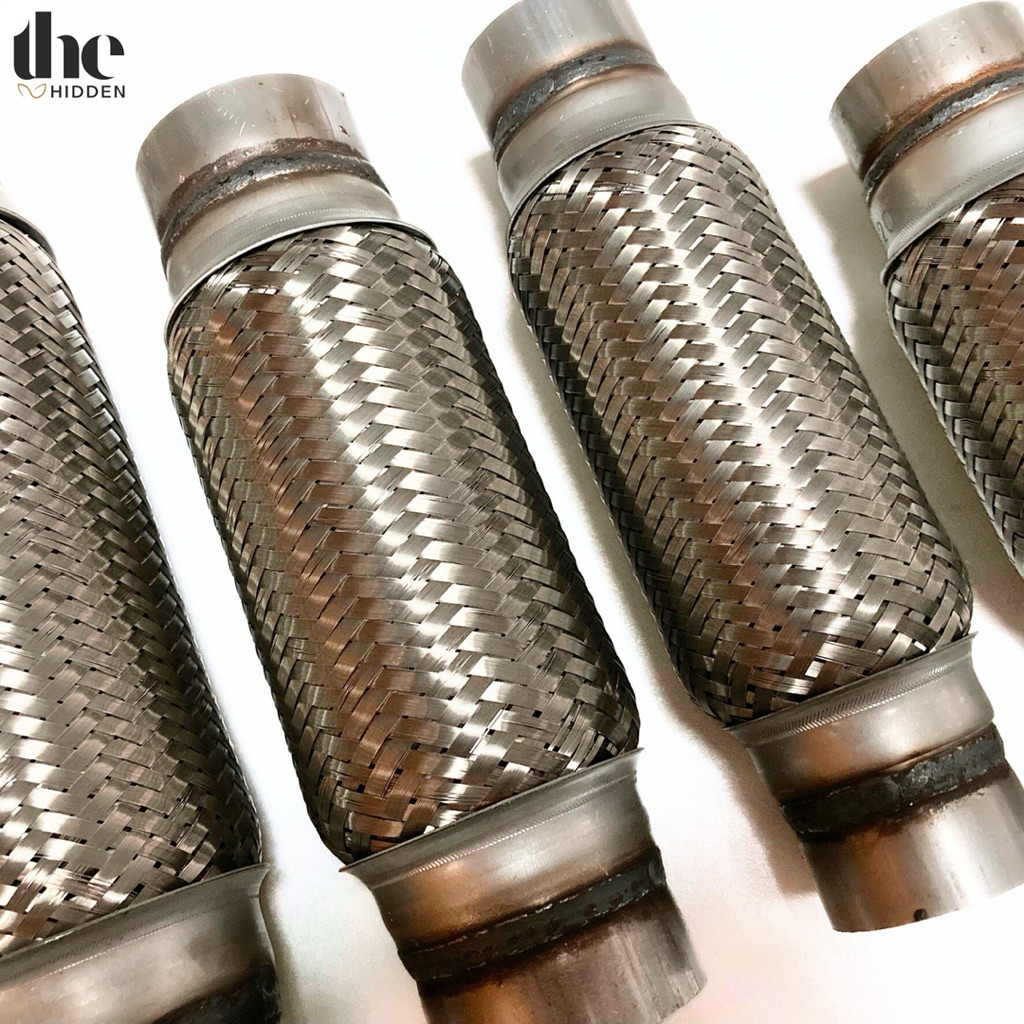 ข้ออ่อนท่อไอเสีย สแตนเลส สายถักหนา 3 ชั้น ขนาด 2x6 / 2x8 / 2.5x6 / 2.5x8 / 3x10 (นิ้ว) ข้ออ่อน ข้อต่อท่อไอเสียรถยนต์