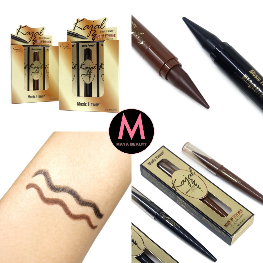{12แท่ง} Music Flower Kajal Make-up Eyeliner อายไลเนอร์หัวใหญ่ เขียนง่าย ให้ดวงตาคมสวย no.M5059
