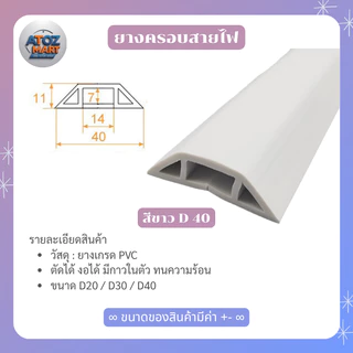 รางครอบสายไฟ ยางเกรด PVC สีขาว/ดำ/เทา ตัดง่าย ทนร้อน (ขายเป็นเมตร)