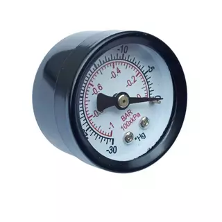 แวคคั่มเกจ เกจวัดสูญญากาศ (Vacuum Gauge) หน้าปัด 40 มม. -30inHg/-1bar เกลียวออกหลัง BSP 1/8"(1หุน)