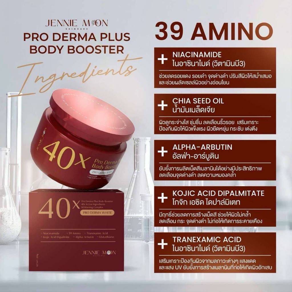 ครีม40x bright skin PRO DERMA PLUS BODY BOOSTER บำรุงผิวกาย ปริมาณ 250 ml. - รูปที่ 4