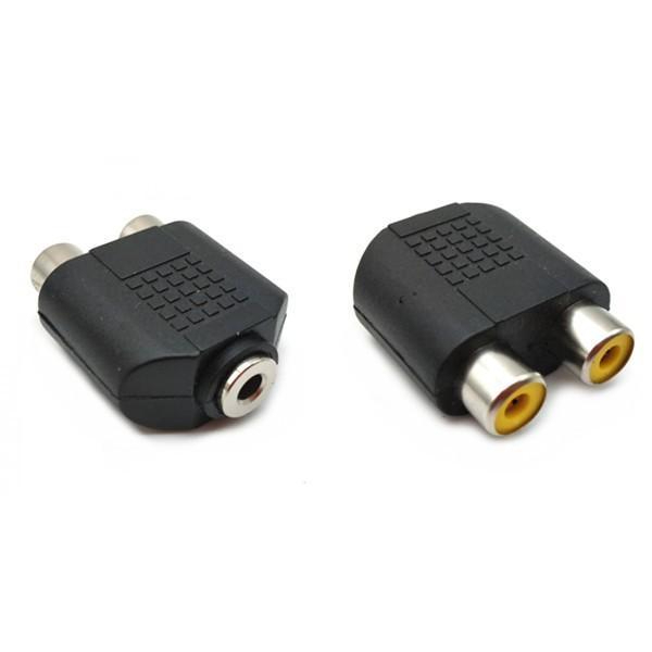 3.5mm Aux Female to 2 RCA Female Audio Connector Adapter 3.5mm two 2RCA