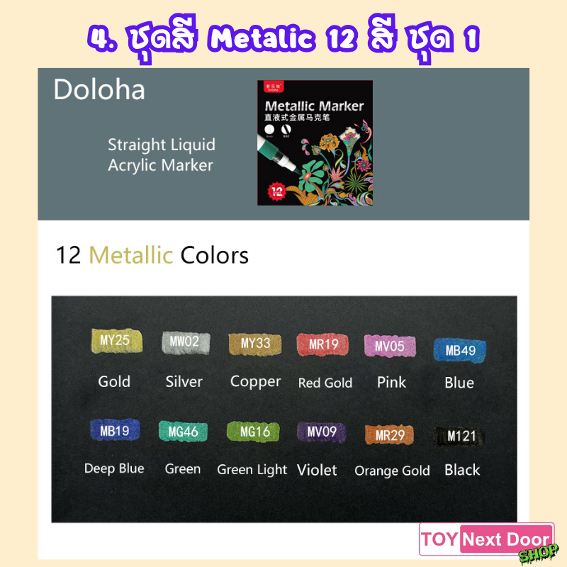 พร้อมส่งจากไทย มีรับประกัน เคลมได้ ตัวแทนจำหน่าย Doloha : Acrylic Marker สูตรน้ำ สำหรับทำโมเดล หุ่นยนต์ ไม่มีกลิ่น รูปที่ 3