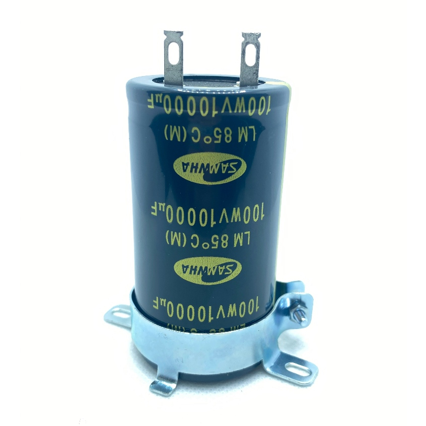 Capacitor คาปาซิเตอร์​ 10000uf 100v. ขาแบน พร้อมเข็มขัด