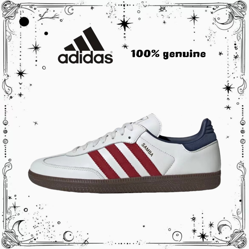 💕(ของแท้ 100 % ) adidas originals Samba OG IH4881 ขาว/แดง/น้ำเงิน/น้ำตาล
