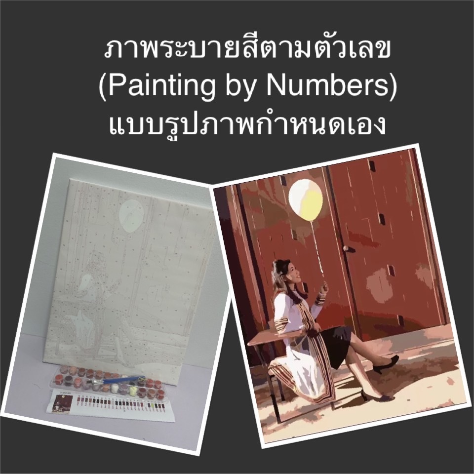 ภาพระบายสีตามตัวเลข แบบสั่งทำ รูปภาพกำหนดเอง รอสินค้า10-15วัน งานศิลปะ DIY painting by numbers