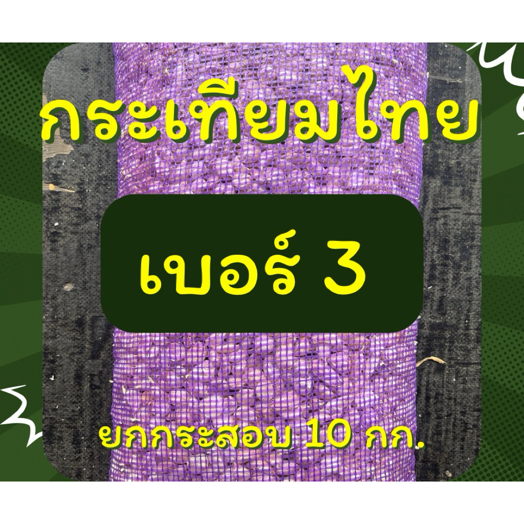 กระเทียมไทยแกะกลีบเบอร์ 3 (ขนาดมาตรฐาน) ยกกระสอบ 10 กก สวย ไม่ลีบ ไม่ฝ่อ (ขายส่ง)