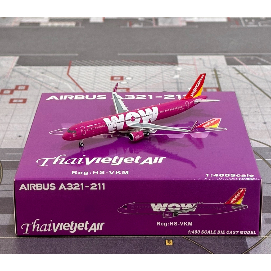 โมเดลเครื่องบิน Thai Vietje A321 HS-VKM Scale 1:400 By Panda Models