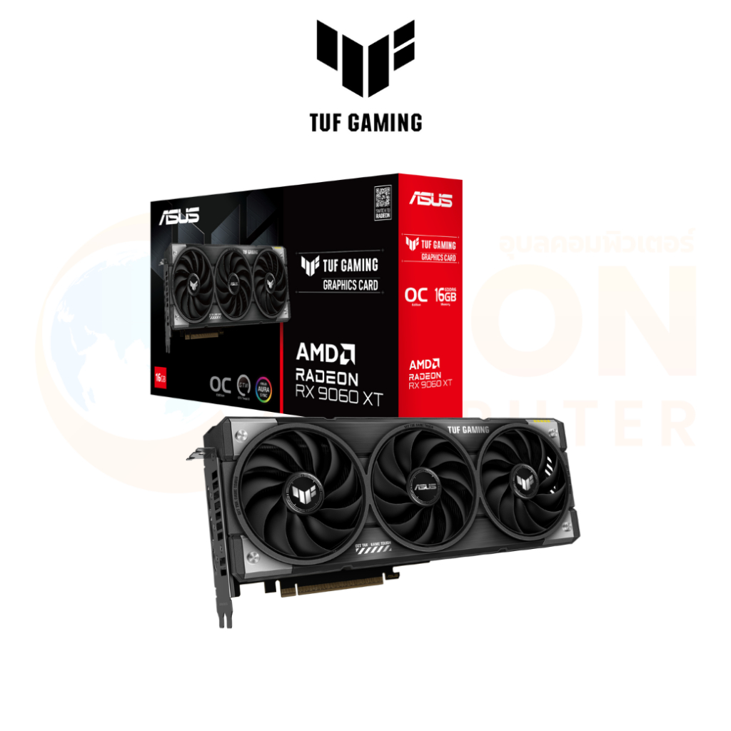 VGA การ์ดจอ ASUS TUF GAMING RADEON RX 9060 XT 16GB GDDR6 OC EDITION ประกันศูนย์ 3 ปี