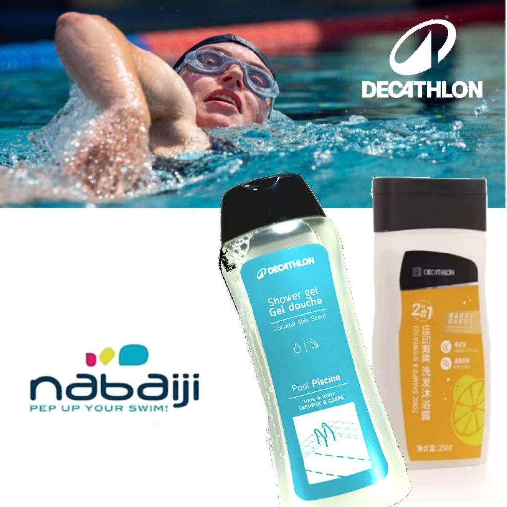 เจลอาบน้ำ/สระผม ล้างคลอรีน 2-in-1 nabaiji 250ml. by Decathion