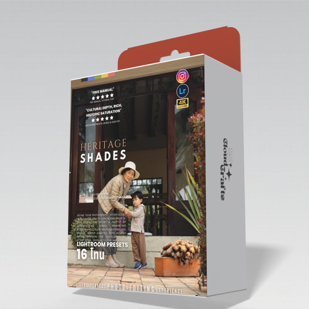 Heritage Shades | 16โทน | ฟิลเตอร์แต่งภาพพรีเมี่ยม | Lightroom | Pro-Grade Edits | Crafted By CloudC