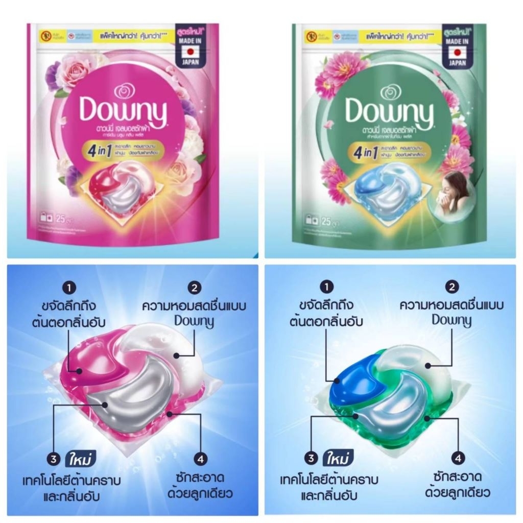 Downy ดาวน์นี่ เจลบอลซักผ้า ผลิตภัณฑ์ซักผ้า 25 ลูก