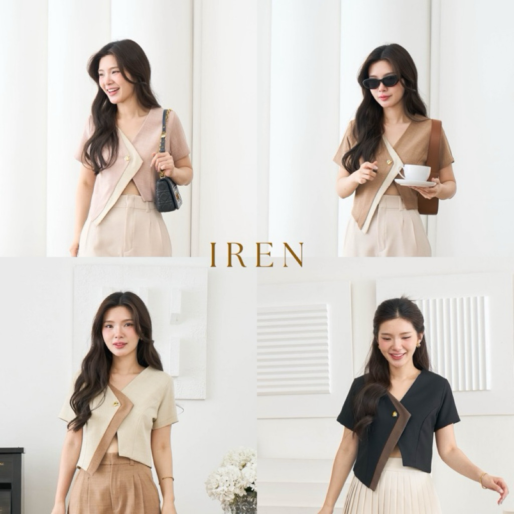 IRENE TOP เสื้อแขนสั้นคอวี
