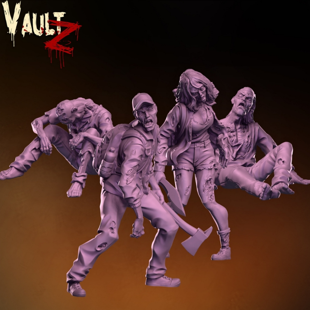 Idle Zombies Set 1 - Undead Zombie / 32mm scale 3D printed miniature VAU