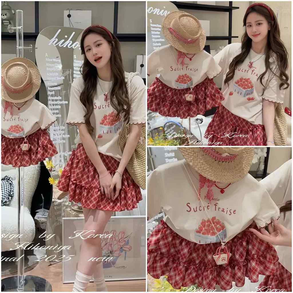 พร้อมส่งในไทย 𝐒𝐖𝐄𝐄𝐓 𝐁𝐄𝐑𝐑𝐘 𝐒𝐄𝐓 ชุดคู่แม่ลูกได้ทั้งเซ็ต (เสื้อ+กระโปรง)