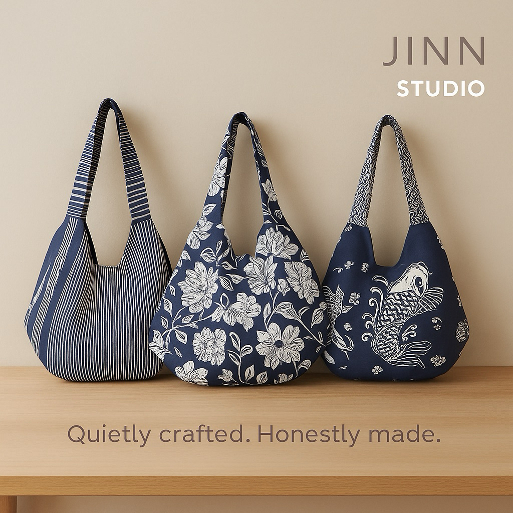 JINN กระเป๋าแคนวาสผ้าญี่ปุ่น มินิมอลเรียบหรู พร้อมส่ง สะพายข้างได้