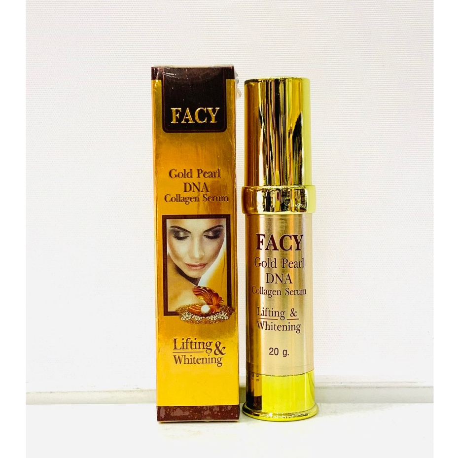 Facy เฟซี่ โกลด์ เพิร์ล ไวท์เทนนิ่ง (บำรุงหน้าผสมทองคำไข่มุกใยไหมและคอลลาเจน เพื่อผิวกระจ่างใสให้ผิวเนียนกระชับยืดหยุ่น)